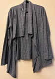 Gray Shibori Organic Wrap Top - Women